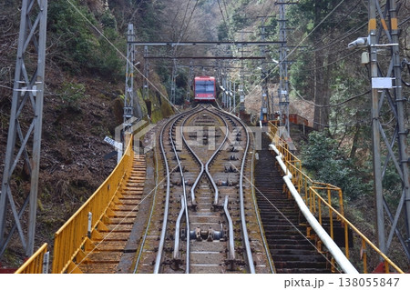 南海 高野山ケーブルの列車交換ポイント(和歌山県高野町) 南海 高野山ケーブルの列車交換ポイント(和歌山県高野町) 138055847