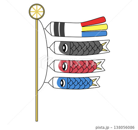 シンプルな鯉のぼりのイラスト 138056086