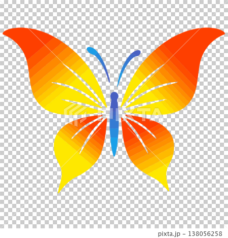 Colorful Stylized Butterfly Vector Graphic on White 138056258