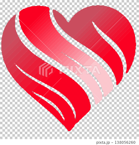 Red heart icon with stylized wavy white lines 138056260