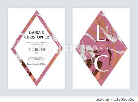Floral wedding invitation card template design, colorful eucalyptus leaves Floral wedding invitation card template design, colorful eucalyptus leaves 138056356