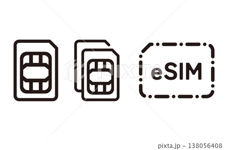 esimとsimカードのアイコン素材セット 138056408