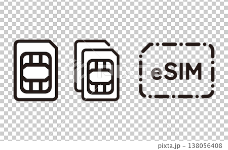 esimとsimカードのアイコン素材セット 138056408