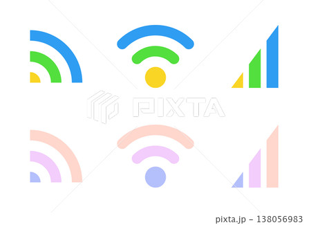 wifi通信アイコンセット（カラフル） 138056983