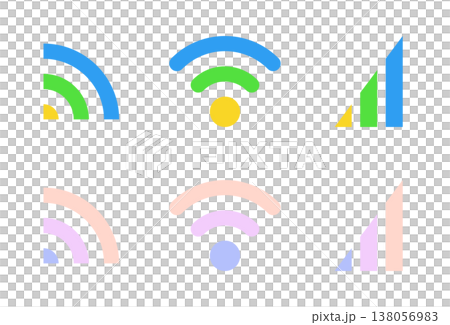 wifi通信アイコンセット（カラフル） 138056983