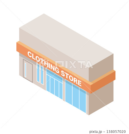 服屋・アパレルショップの建物イラスト 服屋・アパレルショップの建物イラスト 138057020