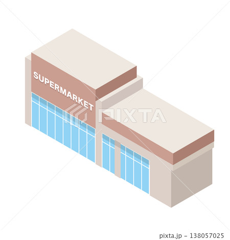 スーパーマーケットの建物イラスト 138057025