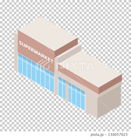 スーパーマーケットの建物イラスト 138057025