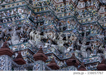 oriental pagoda at Wat Arun Ratchawararam in bangkok thailand oriental pagoda at Wat Arun Ratchawararam in bangkok thailand 138057767