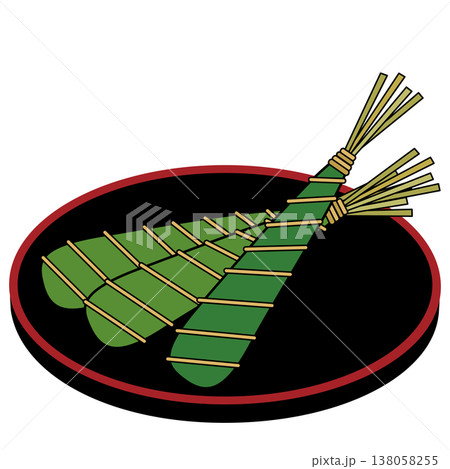 端午の節句 子どもの日のお盆に乗ったちまきイラスト 138058255