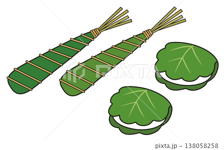 端午の節句 子どもの日のちまきとかしわ餅のイラスト/切抜き用 138058258