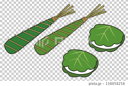 端午の節句 子どもの日のちまきとかしわ餅のイラスト/切抜き用 138058258