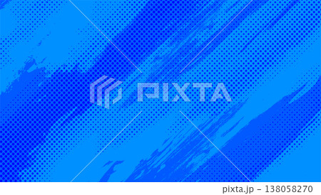 鮮やかな青色のハーフトーン抽象テクスチャ背景デザイン 138058270