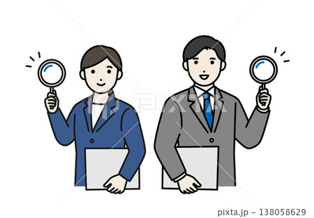 虫眼鏡を持っているビジネスパーソン 138058629
