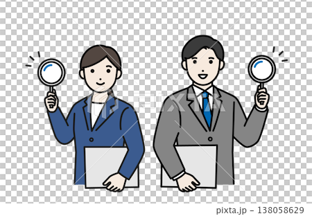 虫眼鏡を持っているビジネスパーソン 138058629