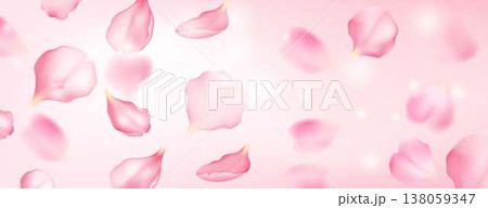 Soft Pink Petals Floating on a Gentle Breeze 138059347