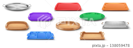 Assortment of Various Serving Trays 138059478