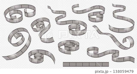 Realistic Film Strip Collection on Transparent 138059479