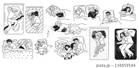 Various Sleeping Positions for Peaceful Rest 138059584
