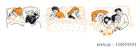 Family Dynamics at Bedtime Illustrated Family Dynamics at Bedtime Illustrated 138059591