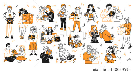 People Celebrating with Gifts in Festive Setting 138059593