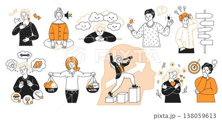People Illustrating Various Emotional States People Illustrating Various Emotional States 138059613