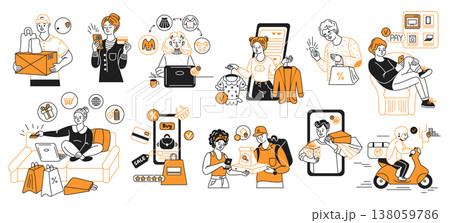 Ecommerce and Online Shopping Illustration Set 138059786