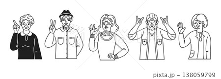 Diverse Elderly People Expressing Positivity 138059799