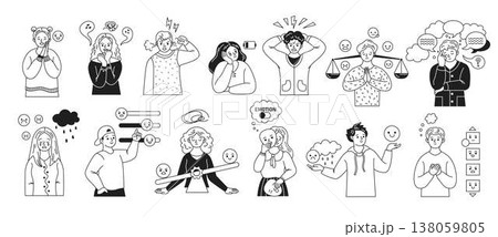 Illustration of Various Emotional States 138059805
