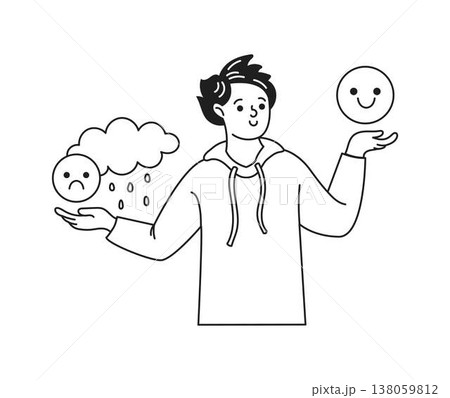 Person Balancing Emotions Illustration 138059812