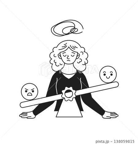 Balancing Emotions Concept Illustration 138059815