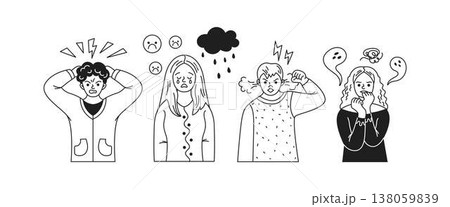 Diverse Emotions and Reactions Illustrated Diverse Emotions and Reactions Illustrated 138059839