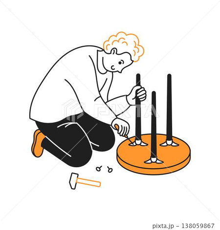 Person Assembling Furniture with Tools Person Assembling Furniture with Tools 138059867