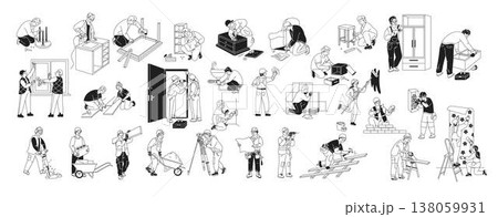 Home Improvement and DIY Activities People Illustrated 138059931