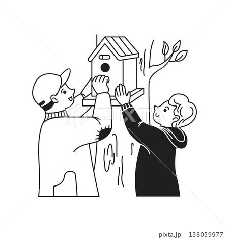 Children Building Birdhouse Together Enthusiastically 138059977