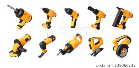 Collection of Realistic 3D Power Tools for Construction Collection of Realistic 3D Power Tools for Construction 138060235