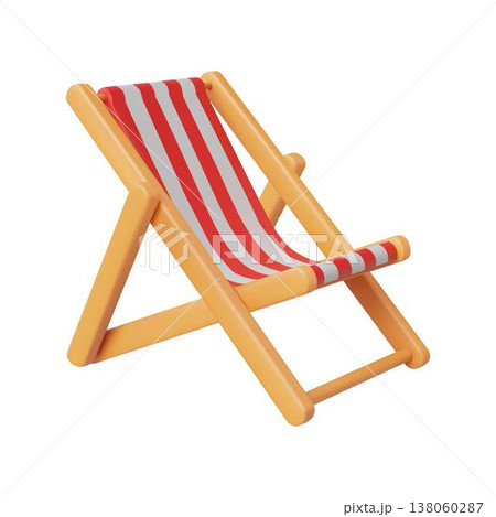 Colorful Striped Beach Chair Illustration 138060287