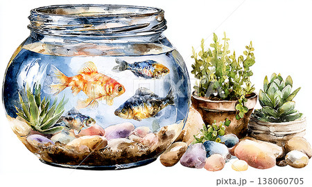 watercolor illustration of edible flowers meat 138060705