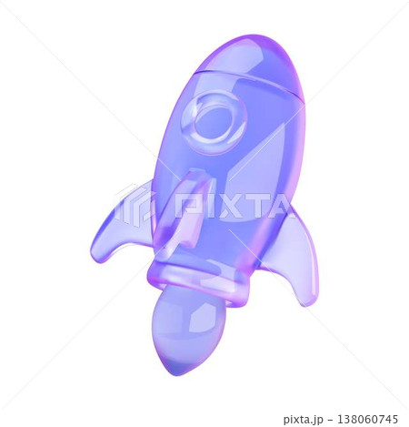 Purple Translucent Toy Rocket Illustration 138060745