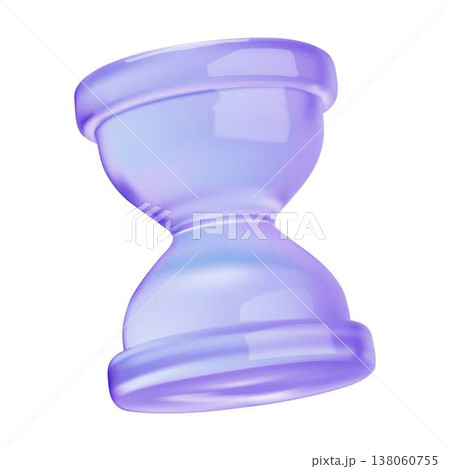 3D Illustration of Purple Hourglass Icon 138060755