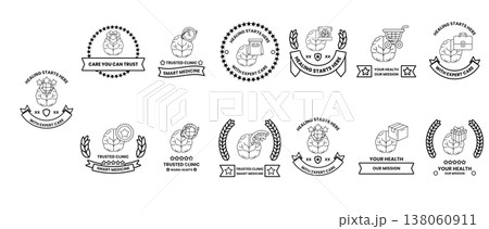 Collection of vintage-style emblems and seals Collection of vintage-style emblems and seals 138060911