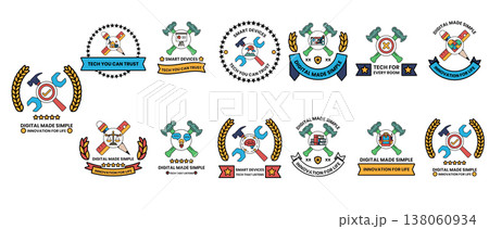 Collection of colorful emblems and insignias 138060934