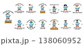 Cartoon characters with shopping carts smile cheerfully 138060952