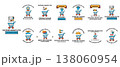 Colorful icons show shopping carts with cheerful characters 138060954