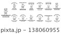 Black and white vector icons show shopping cart symbols 138060955