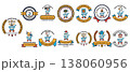 Collection of vintage-style lab icons 138060956