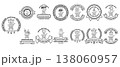 Elegant vintage seals, monograms, and emblems in black ink 138060957