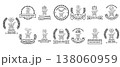 Monochrome logo set displays vintage, elegant, and classic designs 138060959