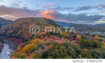 NOV 28 2025 Hozugawa River Rankyo Gorge Autumn Kyoto Japan NOV 28 2025 Hozugawa River Rankyo Gorge Autumn Kyoto Japan 138061265