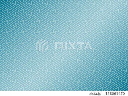 紗綾形文様をあしらった青磁色の和風背景テンプレート 138061470